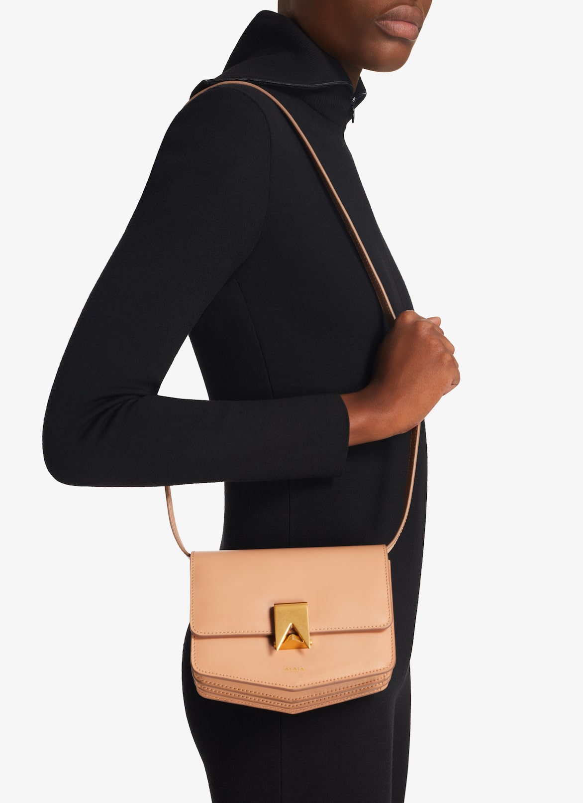 Le Papa Small bag in calfskin ALAÏA ANTIQUE PINK LE PAPA SMALL BAG IN CALFSKIN